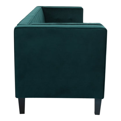 Divano a 3 posti in velluto con bottoni, gambe in legno e struttura in legno massello essiccato in forno, per soggiorno, 89,75 €