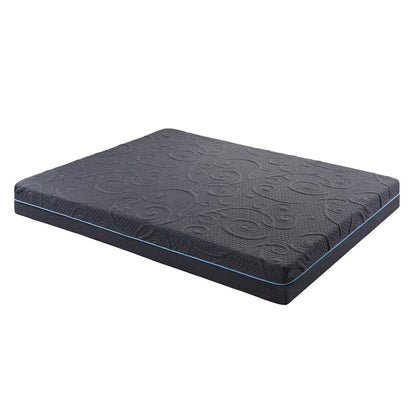 Materasso ibrido in memory foam con infusione di gel per letto matrimoniale, 8 posti, grigio scuro, materasso in una scatola, materasso dal comfort rigido