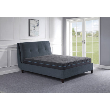 Materasso ibrido in memory foam con infusione di gel per letto matrimoniale, 8 posti, grigio scuro, materasso in una scatola, materasso dal comfort rigido