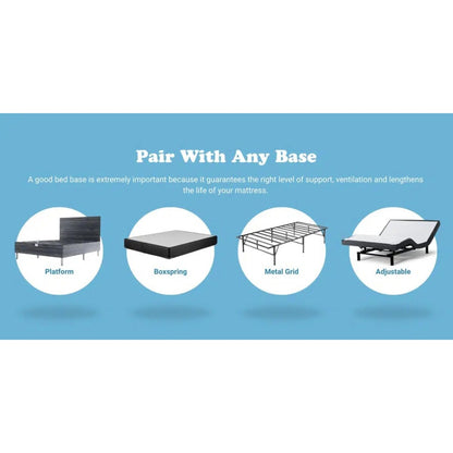Materasso ibrido in memory foam Cool Gel da 8 pollici di medie dimensioni di BRN