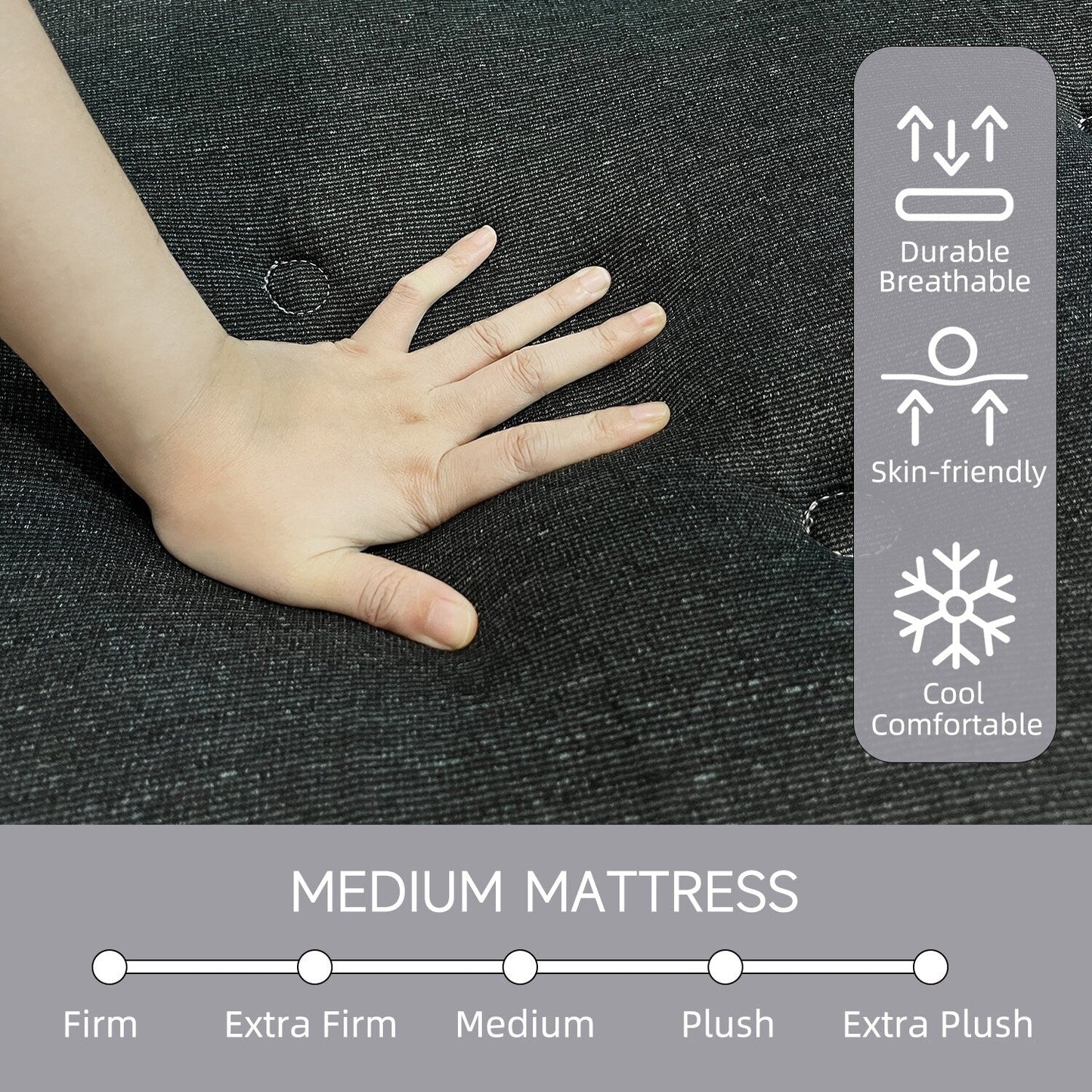 8 Materasso ibrido in memory foam medio con molle insacchettate