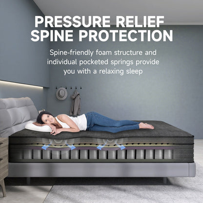 8 Materasso ibrido in memory foam medio con molle insacchettate