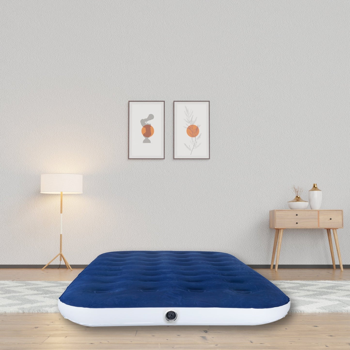 Materasso ad aria resistente da 9 pollici con tecnologia Comfort Coil e pompa ad alta capacità, ideale per campeggio, casa e viaggi portatili.