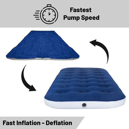 Materasso ad aria resistente da 9 pollici con tecnologia Comfort Coil e pompa ad alta capacità, ideale per campeggio, casa e viaggi portatili.