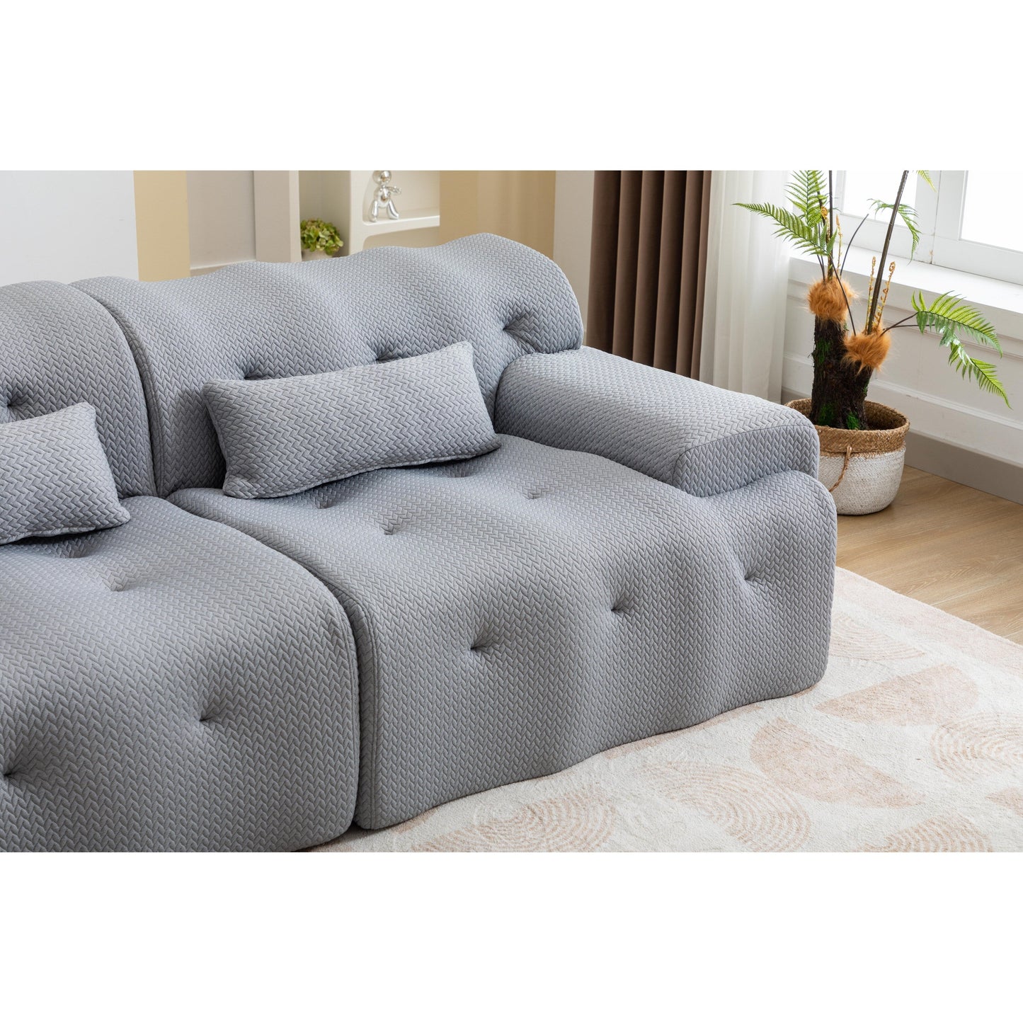 Divano a 2 posti con molle in schiuma da 90 pollici e design senza montaggio