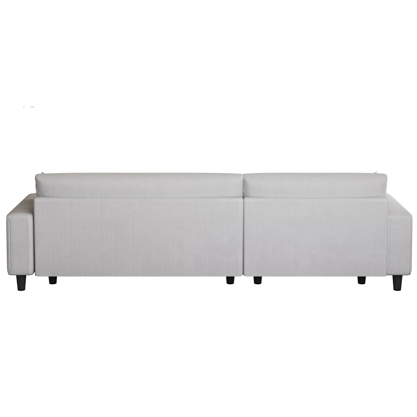 Divano letto convertibile in velluto a coste da 93'' a 3 posti con chaise longue regolabile, due cuscini e spazio di archiviazione - Design salvaspazio