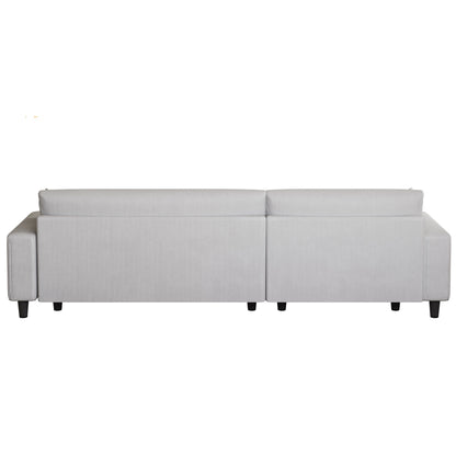 Divano letto convertibile in velluto a coste da 93'' a 3 posti con chaise longue regolabile, due cuscini e spazio di archiviazione - Design salvaspazio