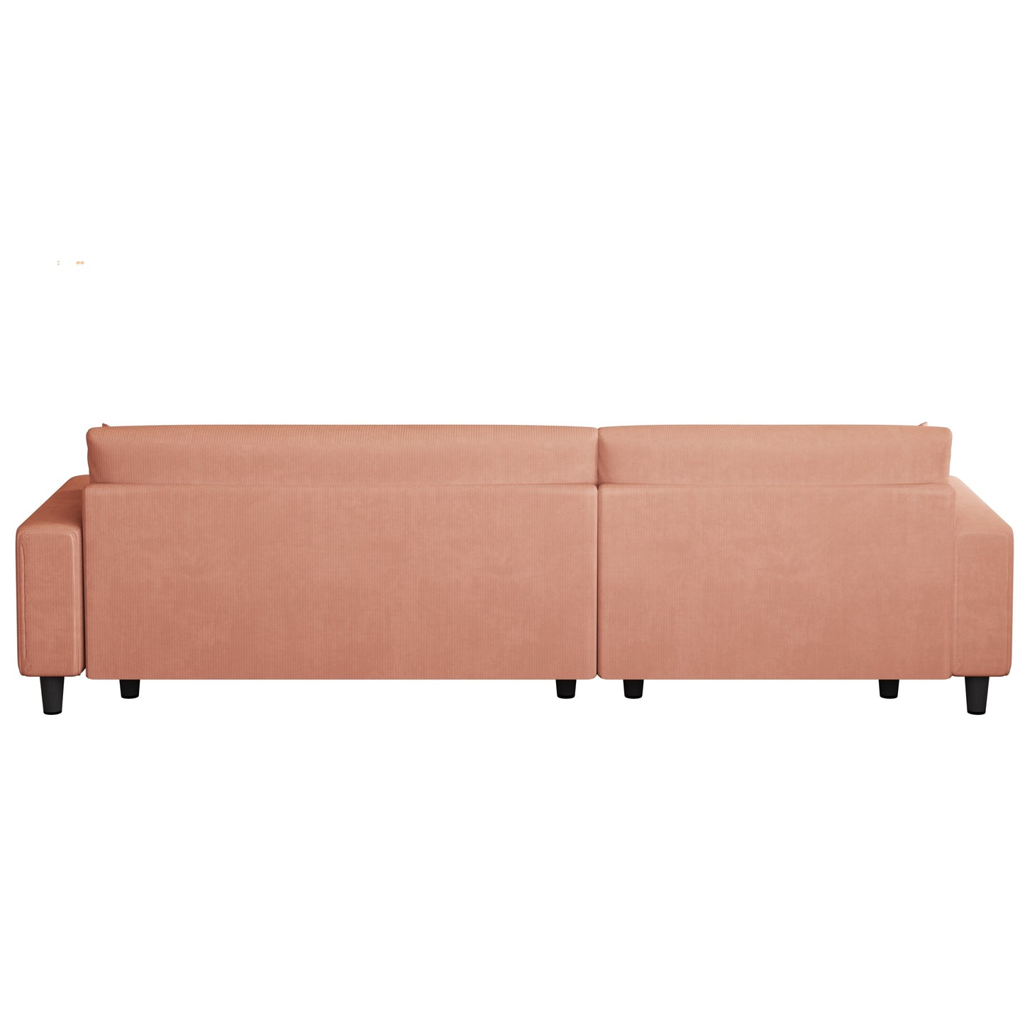 Divano letto convertibile in velluto a coste da 93'' a 3 posti con chaise longue regolabile, due cuscini e spazio di archiviazione - Design salvaspazio