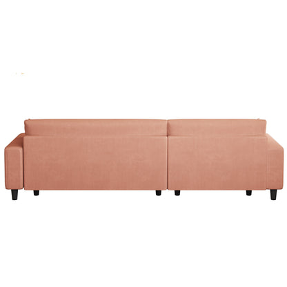 Divano letto convertibile in velluto a coste da 93'' a 3 posti con chaise longue regolabile, due cuscini e spazio di archiviazione - Design salvaspazio