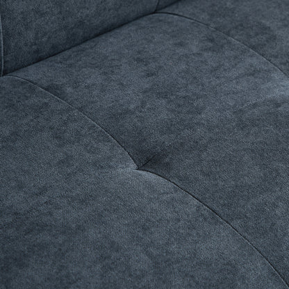 Divano trasformabile in lino da 94,5'' a 3 posti: chaise longue destra, imbottitura in schiuma, borsa organizer e braccioli quadrati