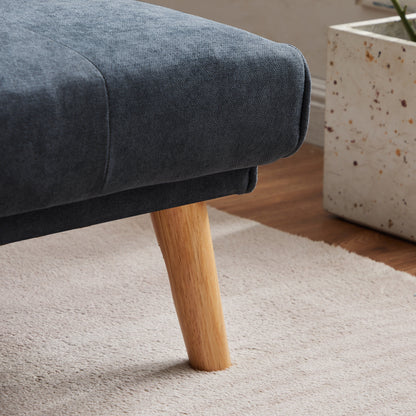 Divano componibile convertibile in lino da 94,5'' a 3 posti con contenitore, chaise longue destra, cuscini in schiuma e struttura in legno massello