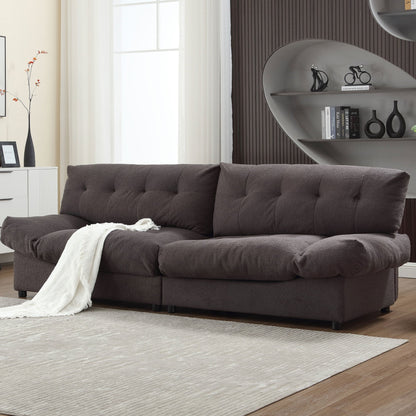 Divano a 2 posti in tessuto da 96,46'' con comodo design imbottito e stile nuvola, piedini in plastica, per soggiorno e appartamento
