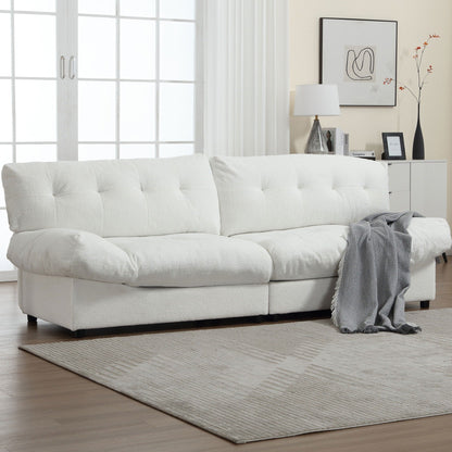 Divano a 2 posti in tessuto da 96,46'' con comodo design imbottito e stile nuvola, piedini in plastica, per soggiorno e appartamento