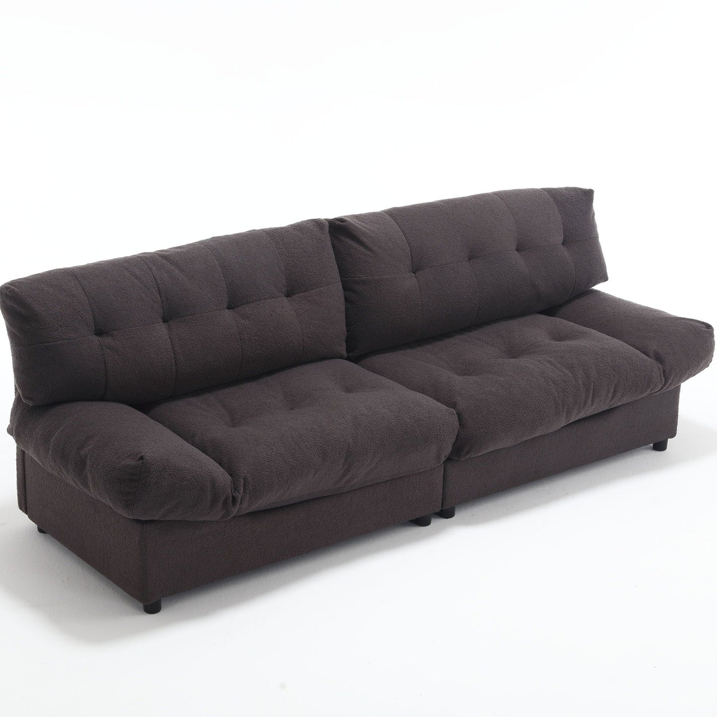 Divano a 2 posti in tessuto da 96,46'' con comodo design imbottito e stile nuvola, piedini in plastica, per soggiorno e appartamento