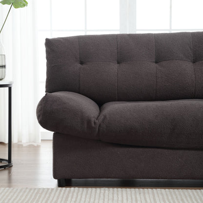 Divano a 2 posti in tessuto da 96,46'' con comodo design imbottito e stile nuvola, piedini in plastica, per soggiorno e appartamento