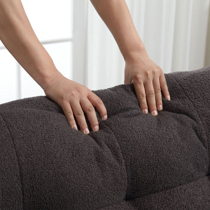 Divano a 2 posti in tessuto da 96,46'' con comodo design imbottito e stile nuvola, piedini in plastica, per soggiorno e appartamento