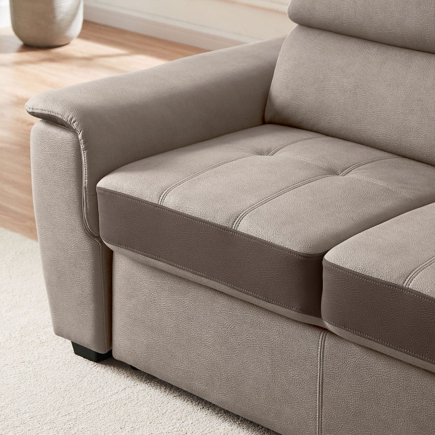 Divano letto largo 96 con chaise longue reversibile e letto estraibile
