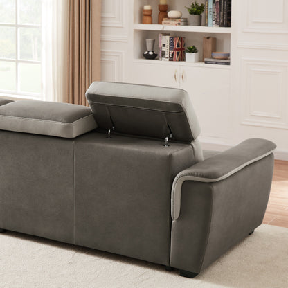 Divano letto largo 96 con chaise longue reversibile e letto estraibile