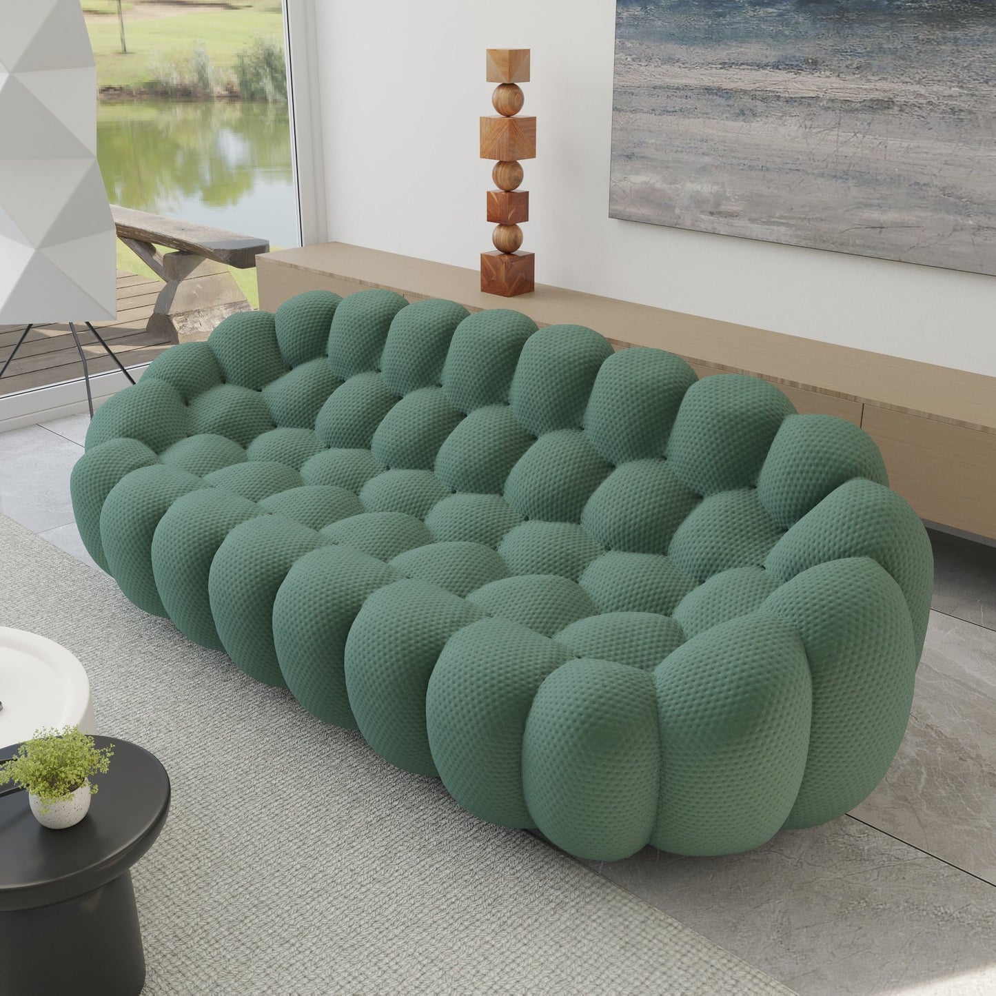 Divano moderno a nido d'ape 3D da 98,43'' con forma a bolla