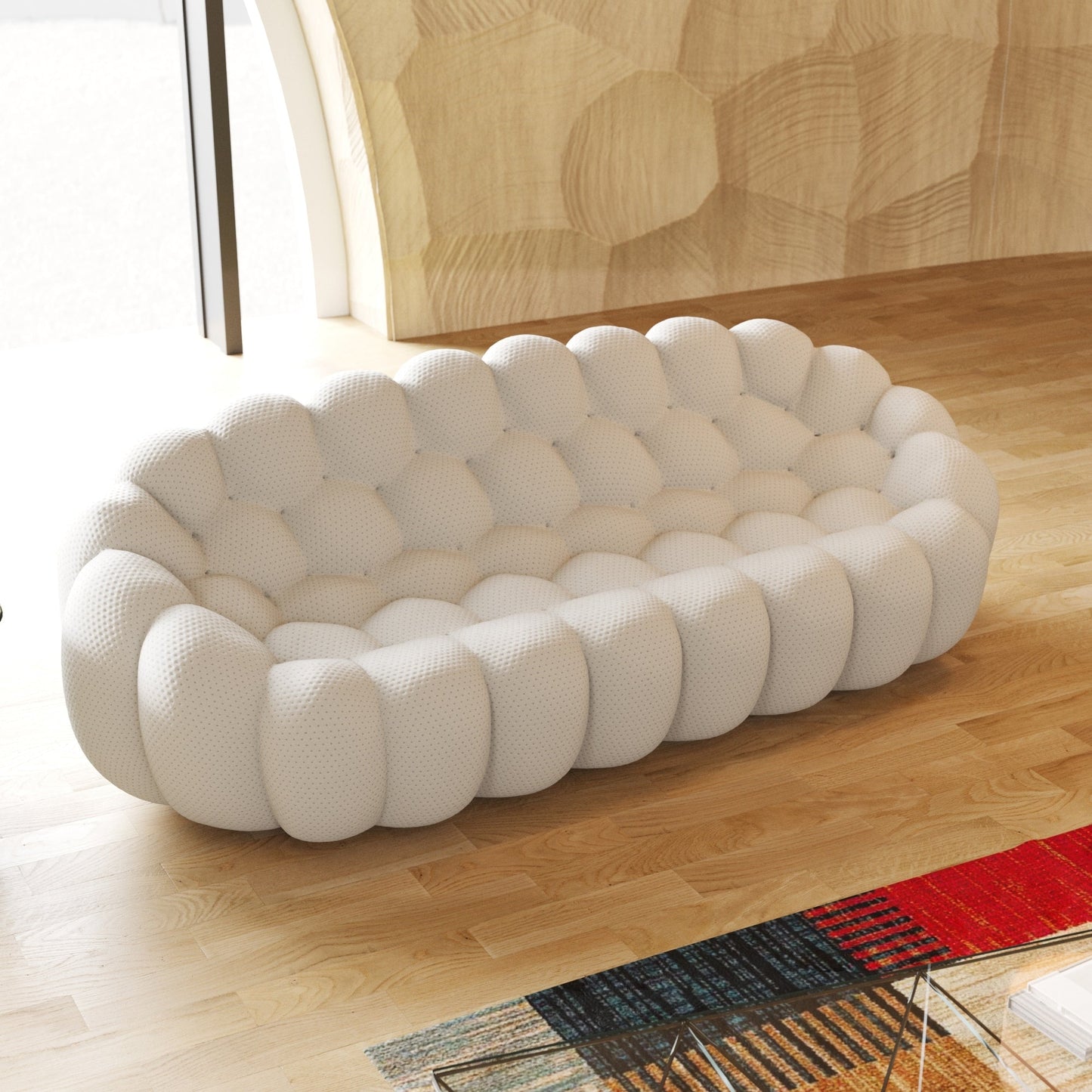 Divano moderno a nido d'ape 3D da 98,43'' con forma a bolla