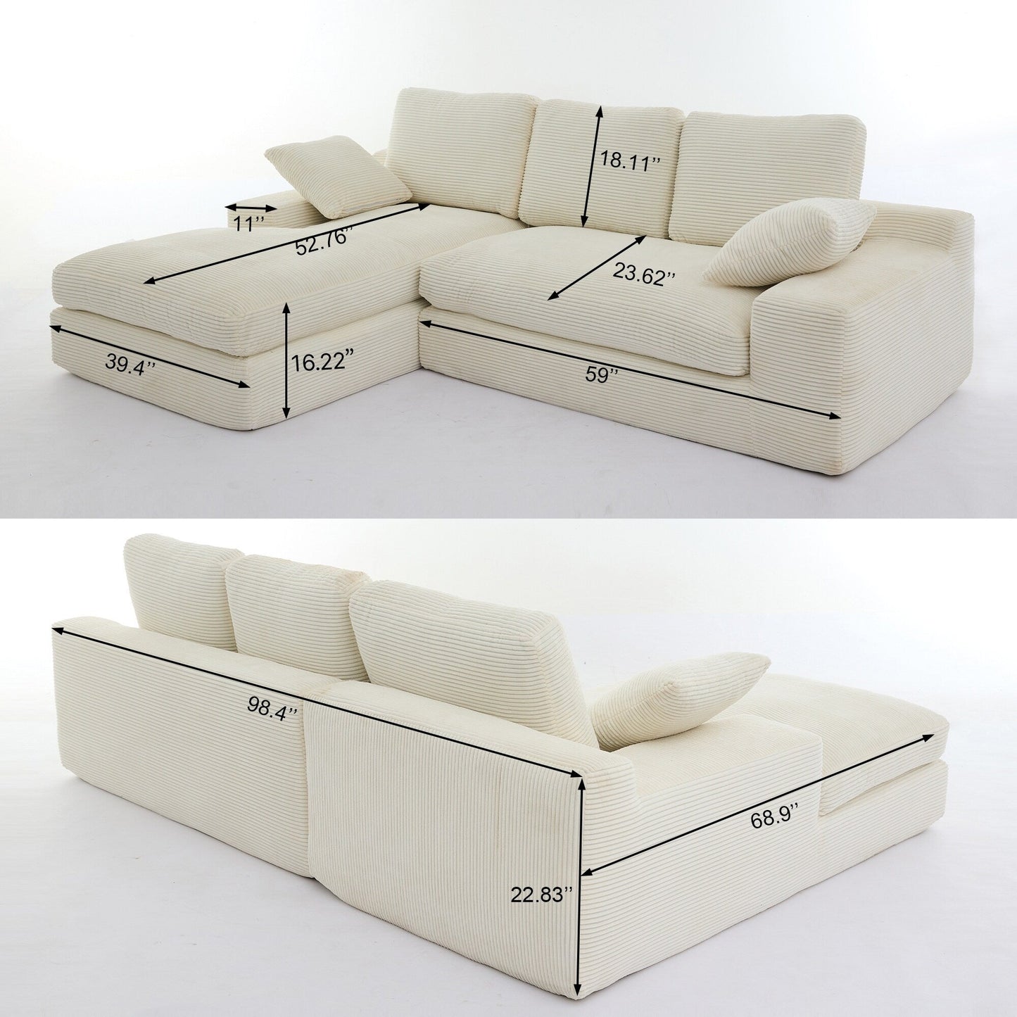 Set di divani componibili modulari da soggiorno 99*69, divano letto imbottito per soggiorno, camera da letto, combinazione libera da 2 pezzi