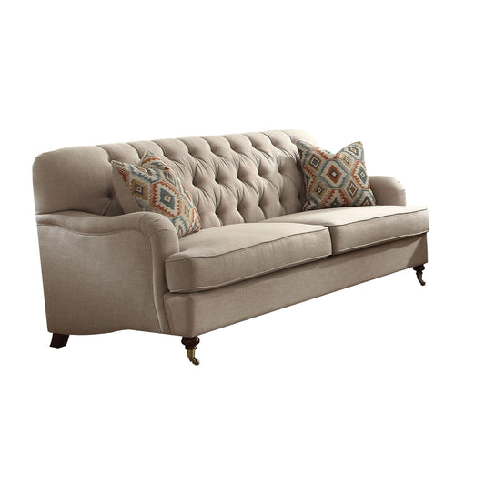 Divano ACME Alianza (con 2 cuscini) in tessuto beige