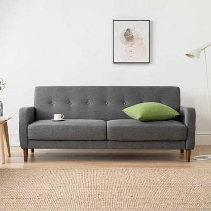 Divano moderno in lino trapuntato ADAIR con tasche sui braccioli di Crown Comfort