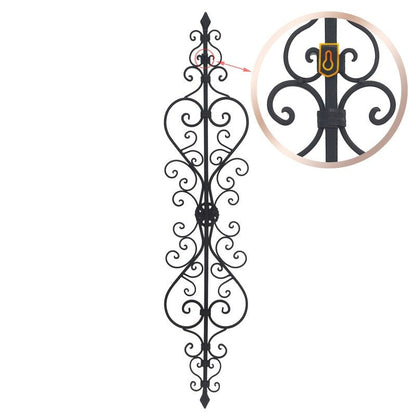 Decorazione da parete in metallo con motivo floreale nero ADECO, oblunga, per soggiorno