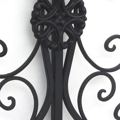 Decorazione da parete in metallo con motivo floreale nero ADECO, oblunga, per soggiorno