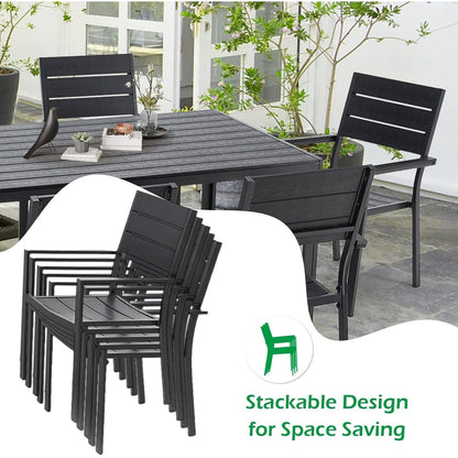 Set da pranzo per esterni AECOJOY da 7 pezzi, tavolo e sedie da patio in alluminio 60 x 36 per 6 persone con tavolo rettangolare