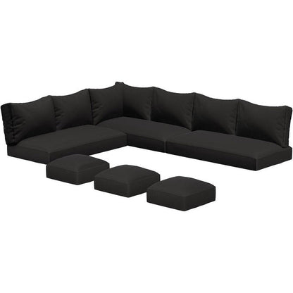AECOJOY Set di mobili da giardino da 7 pezzi, divano componibile da esterno, set da conversazione in rattan