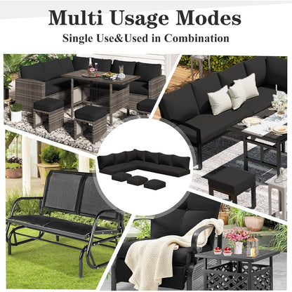 AECOJOY Set di mobili da giardino da 7 pezzi, divano componibile da esterno, set da conversazione in rattan