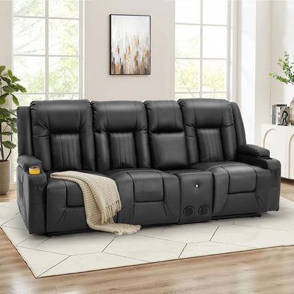 Divano reclinabile AECOJOY manuale per camper, divano reclinabile in PU per home theater con console