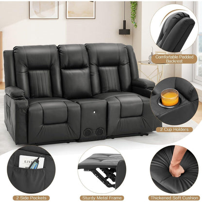 Divano reclinabile AECOJOY manuale per camper, divano reclinabile in PU per home theater con console