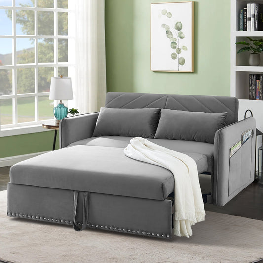 Divano letto trasformabile 3 in 1 Aukfa in velluto