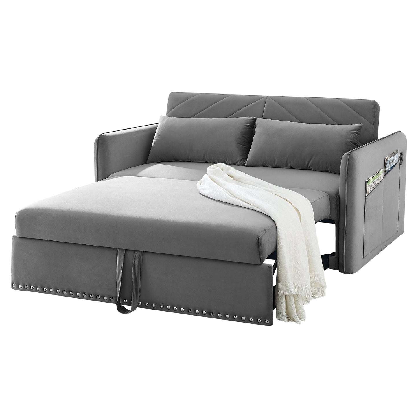 Divano letto trasformabile 3 in 1 Aukfa in velluto