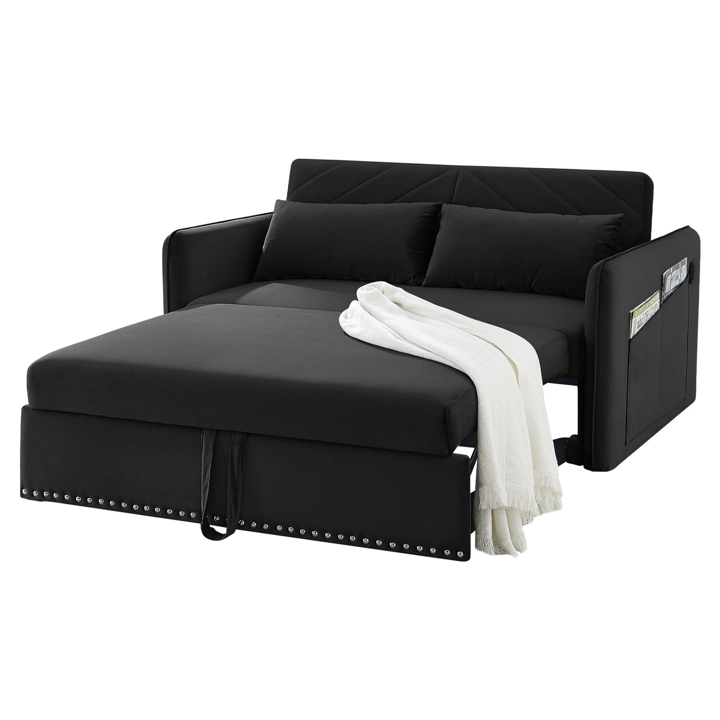 Divano letto trasformabile 3 in 1 Aukfa in velluto