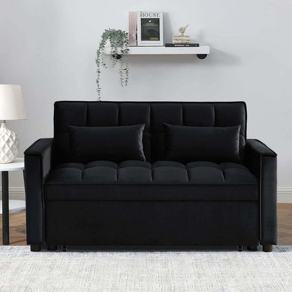 Divano letto trasformabile in velluto Aukfa con tasca laterale