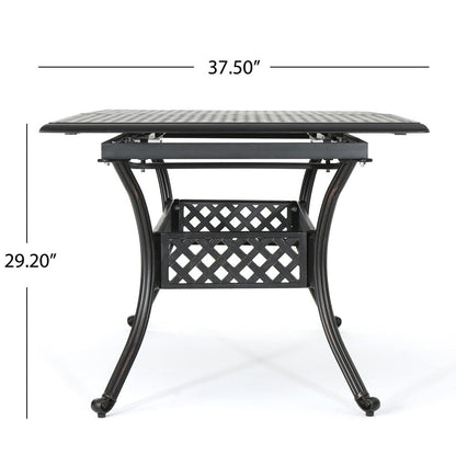 Collezione da pranzo rustica in alluminio pressofuso Abigal Outdoor Copper Cast di Christopher Knight Home - N/D