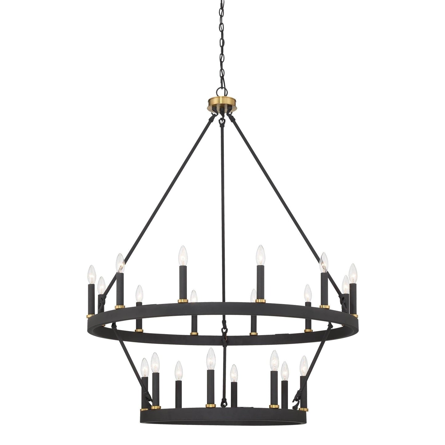 Lampadario Acroma da 20 luci moderno stile fattoria da 40 pollici a forma di ruota di carro con UL