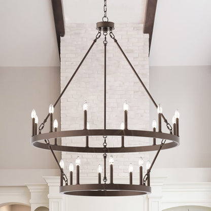 Lampadario Acroma da 20 luci moderno stile fattoria da 40 pollici a forma di ruota di carro con UL