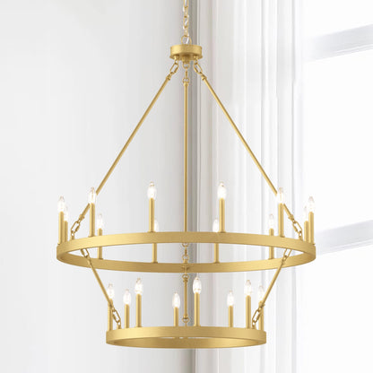 Lampadario Acroma da 20 luci moderno stile fattoria da 40 pollici a forma di ruota di carro con UL