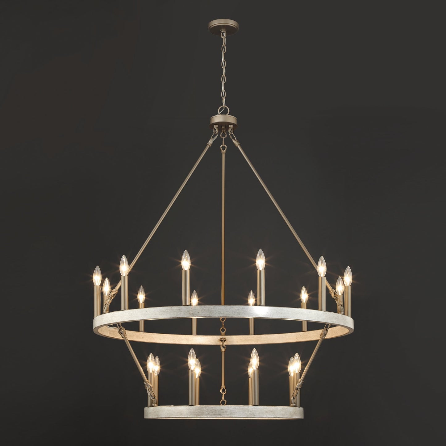 Lampadario Acroma da 20 luci moderno stile fattoria da 40 pollici a forma di ruota di carro con UL