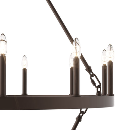 Lampadario Acroma da 20 luci moderno stile fattoria da 40 pollici a forma di ruota di carro con UL
