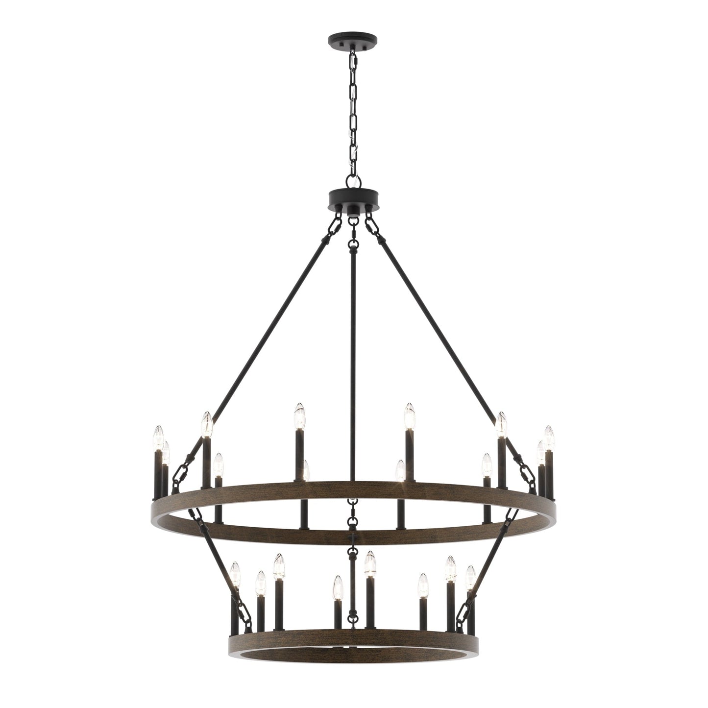 Lampadario Acroma da 20 luci moderno stile fattoria da 40 pollici a forma di ruota di carro con UL
