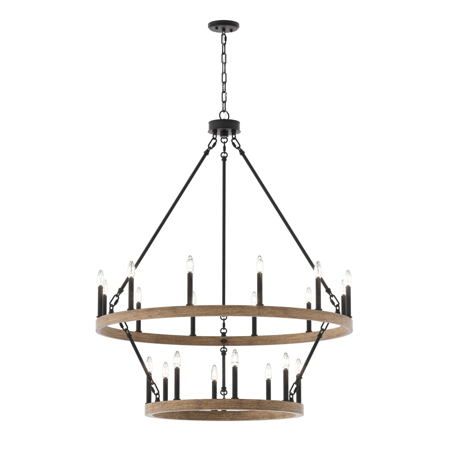 Lampadario Acroma da 20 luci moderno stile fattoria da 40 pollici a forma di ruota di carro con UL
