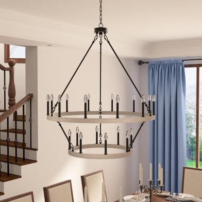 Lampadario Acroma da 20 luci moderno stile fattoria da 40 pollici a forma di ruota di carro con UL