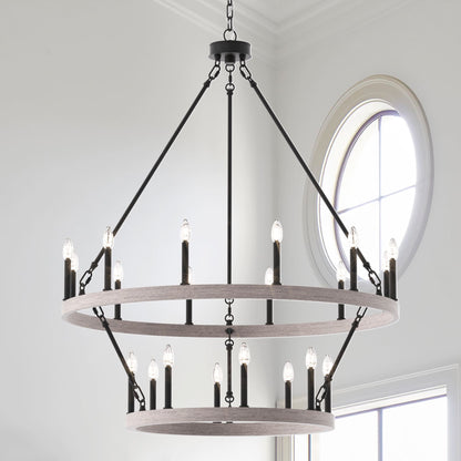 Lampadario Acroma da 20 luci moderno stile fattoria da 40 pollici a forma di ruota di carro con UL