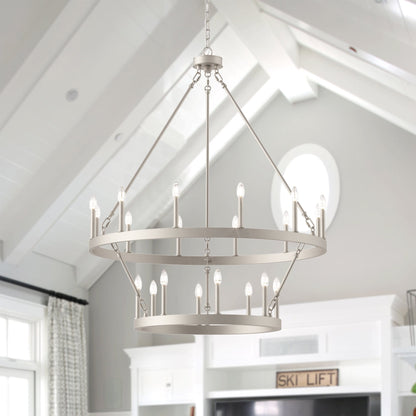 Lampadario Acroma da 20 luci moderno stile fattoria da 40 pollici a forma di ruota di carro con UL