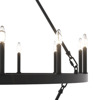 Lampadario Acroma da 20 luci moderno stile fattoria da 40 pollici a forma di ruota di carro con UL